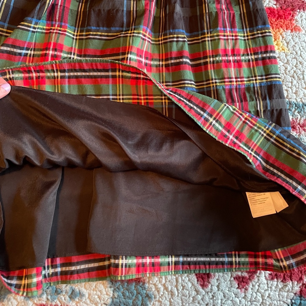 J. Crew Women's Puff Sleeve Mini Dress in Stewart Plaid Holiday Christmas Size 8 - Picture 8 of 15